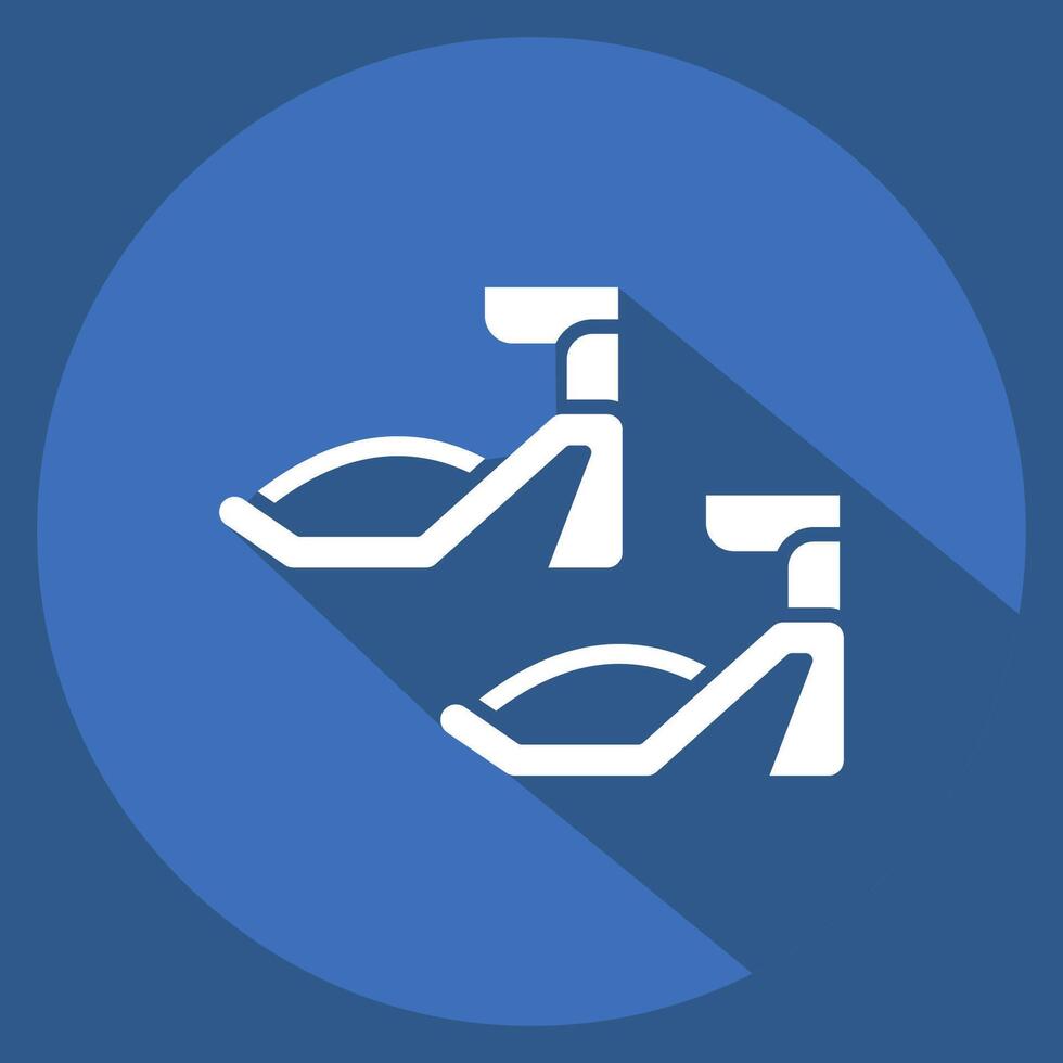 icona sandali. relazionato per moda simbolo. lungo ombra stile. semplice design modificabile. semplice illustrazione vettore