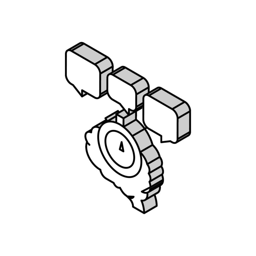 di brainstorming su Forum isometrico icona vettore illustrazione