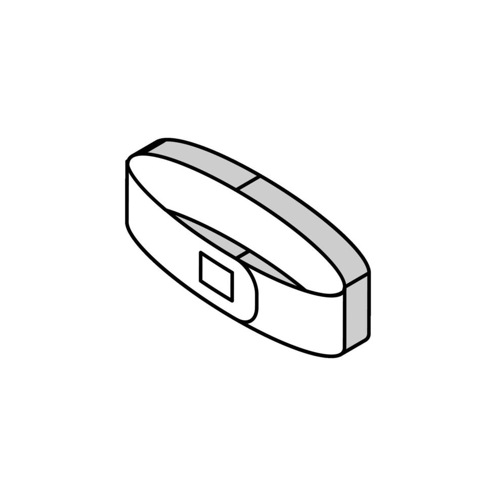 clip su testa isometrico icona vettore illustrazione