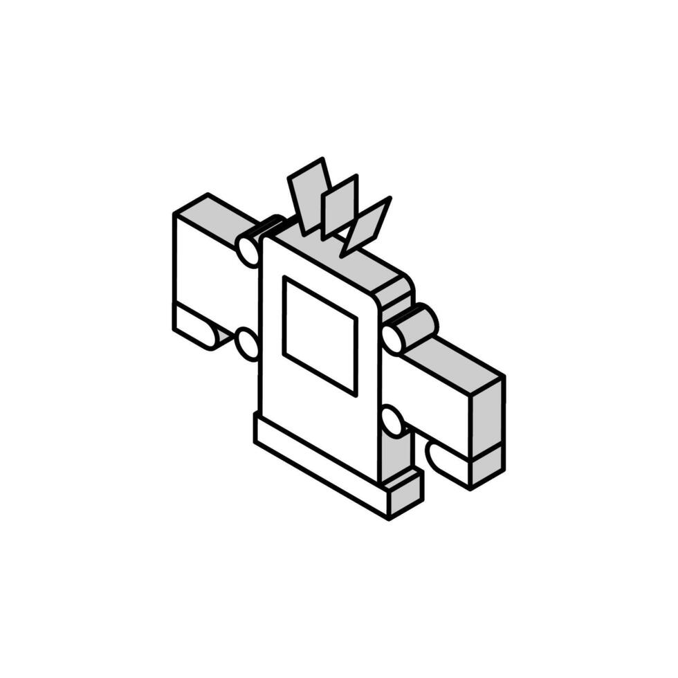 log scortecciare macchina isometrico icona vettore illustrazione