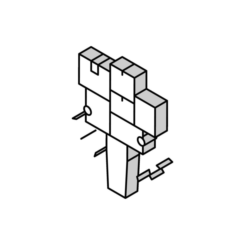 umano con scatole mucchio isometrico icona vettore illustrazione