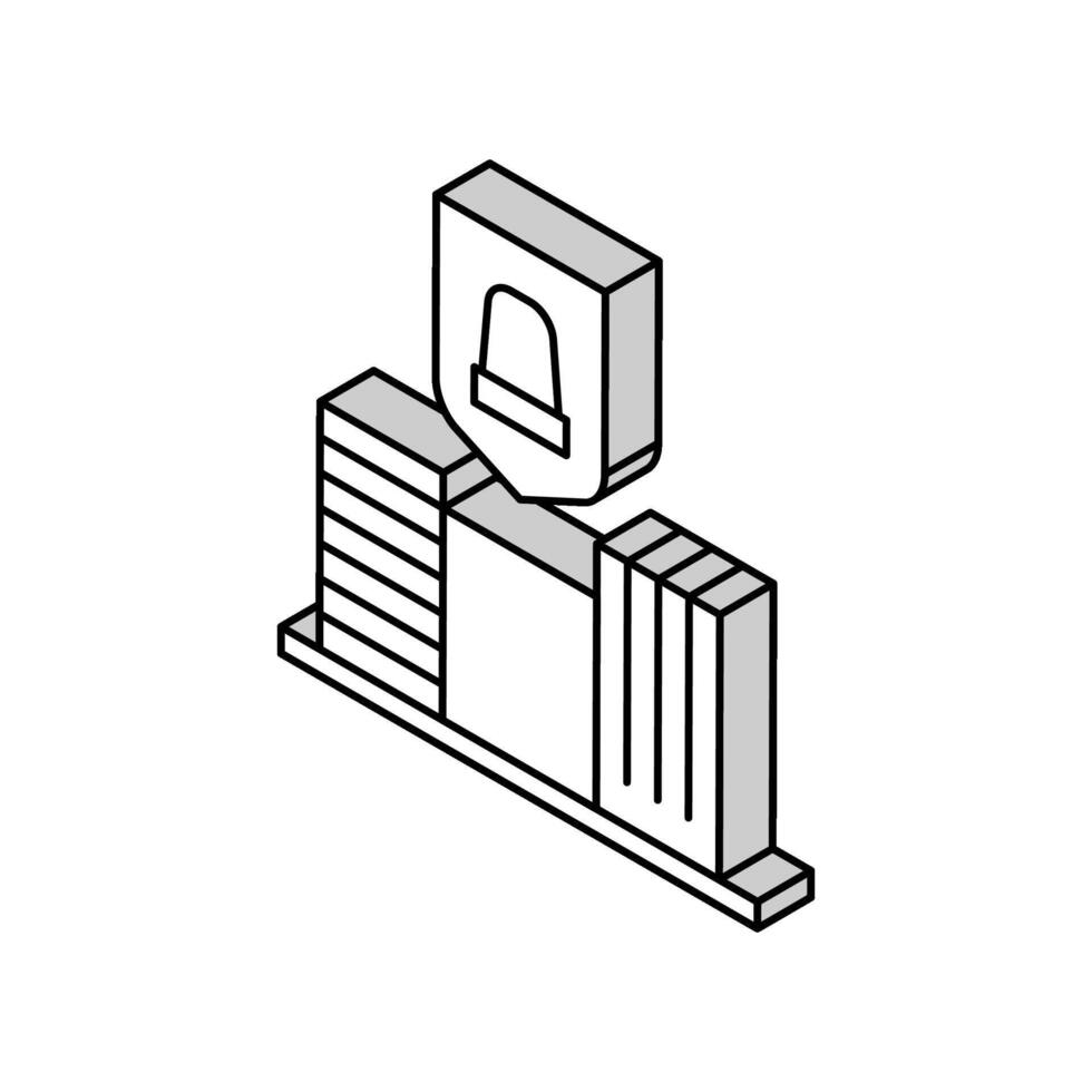 città urbano proteggere isometrico icona vettore illustrazione