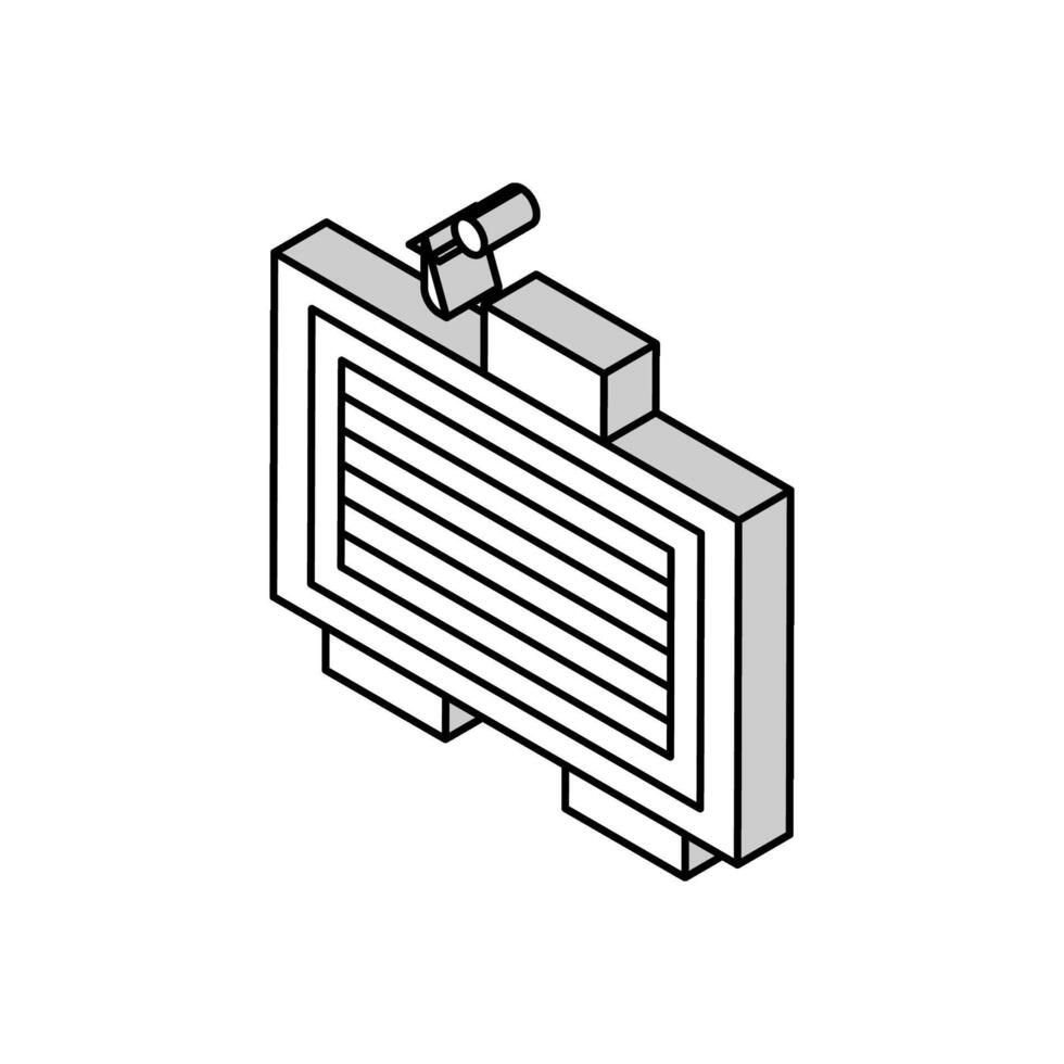 compensato fabbrica riscaldatore isometrico icona vettore illustrazione