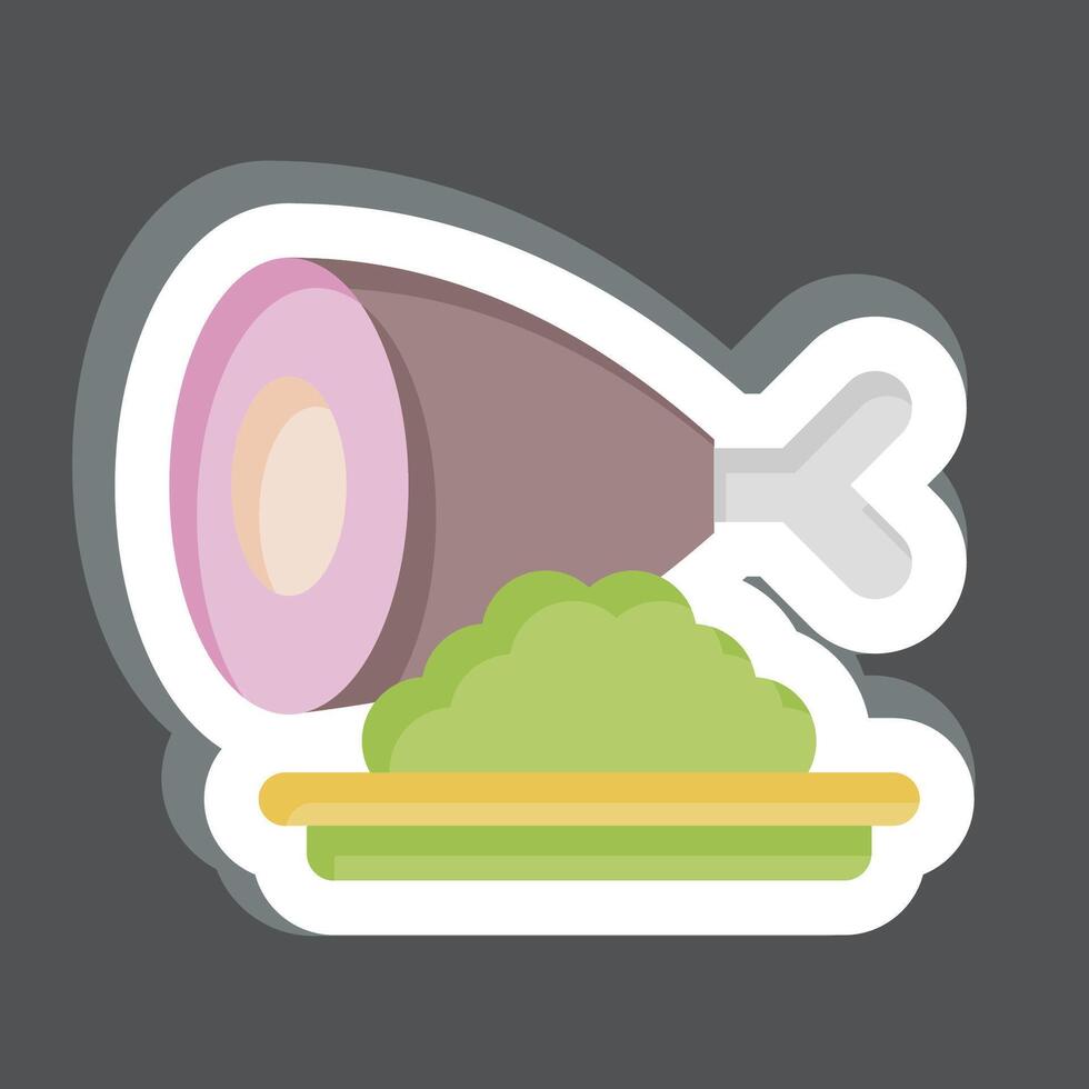 etichetta prosciutto. relazionato per veloce cibo simbolo. semplice design modificabile. semplice illustrazione vettore