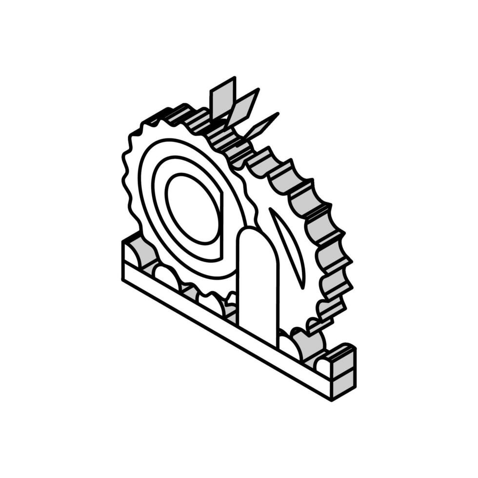 taglio attrezzatura isometrico icona vettore illustrazione
