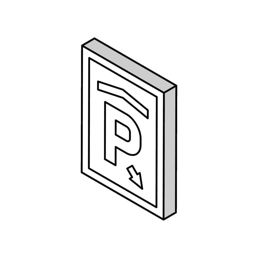 marchio parcheggio isometrico icona vettore illustrazione