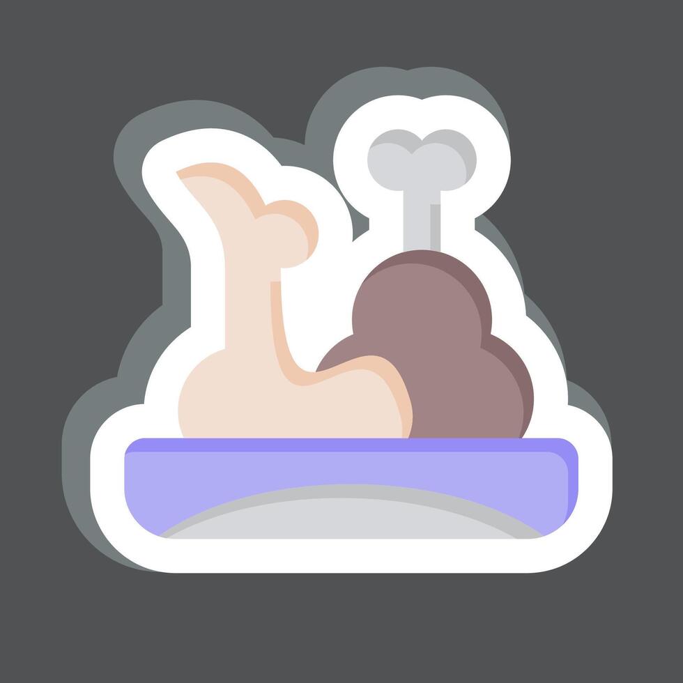 etichetta pollo gamba. relazionato per picnic simbolo. semplice design modificabile. semplice illustrazione vettore