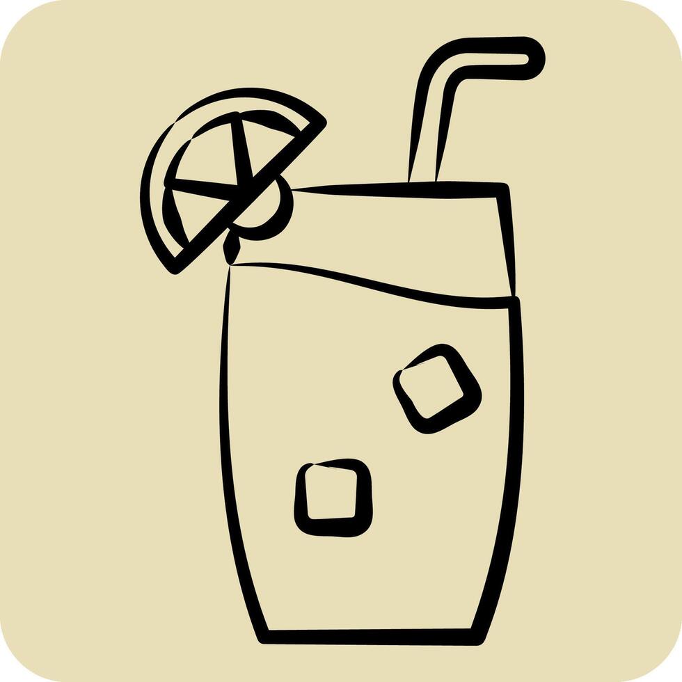 icona tom collins. relazionato per cocktail, bevande simbolo. mano disegnato stile. semplice design modificabile. semplice illustrazione vettore