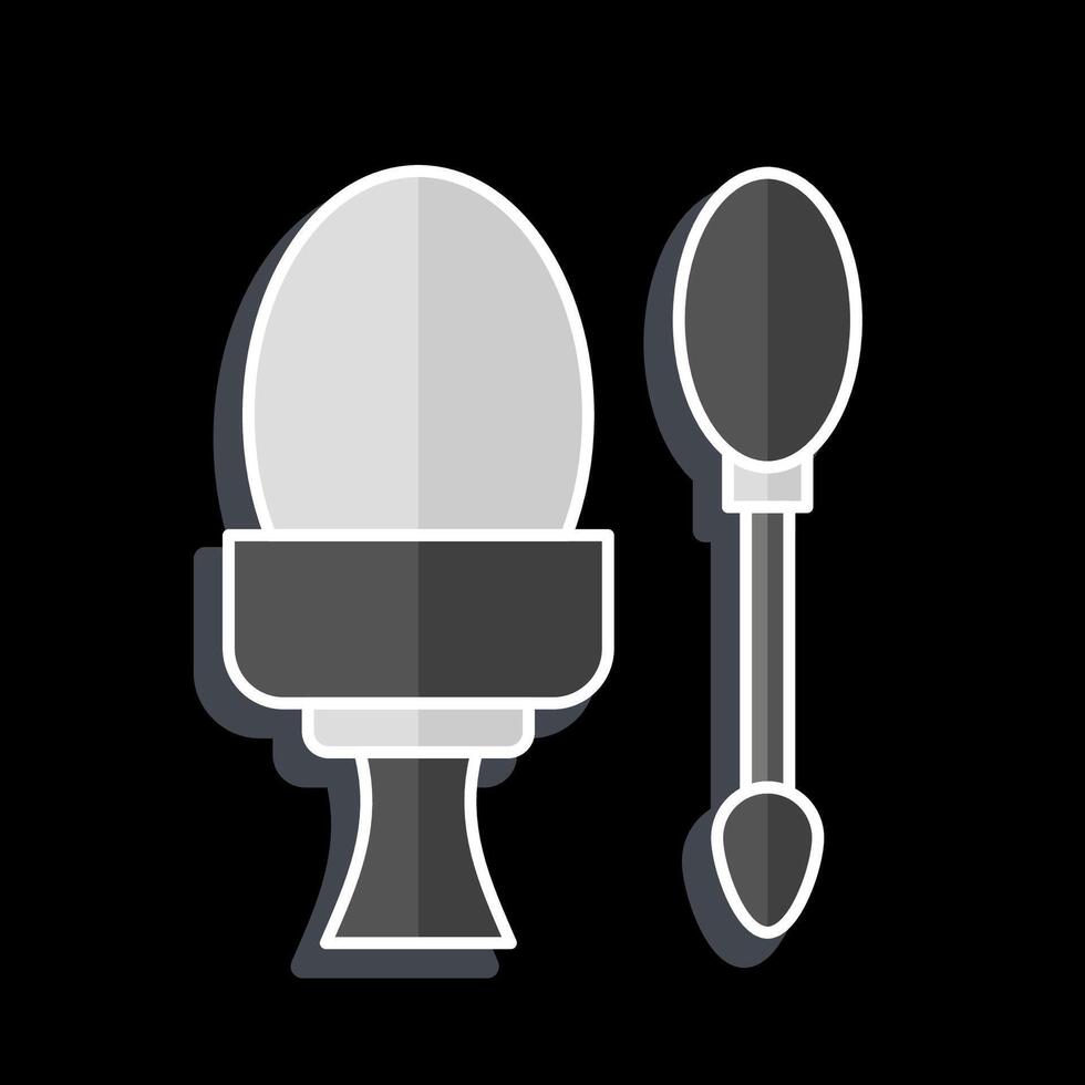 icona bollito uovo. relazionato per veloce cibo simbolo. lucido stile. semplice design modificabile. semplice illustrazione vettore