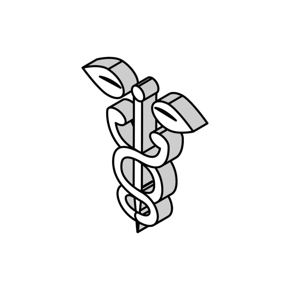 simbolo omeopatia isometrico icona vettore illustrazione