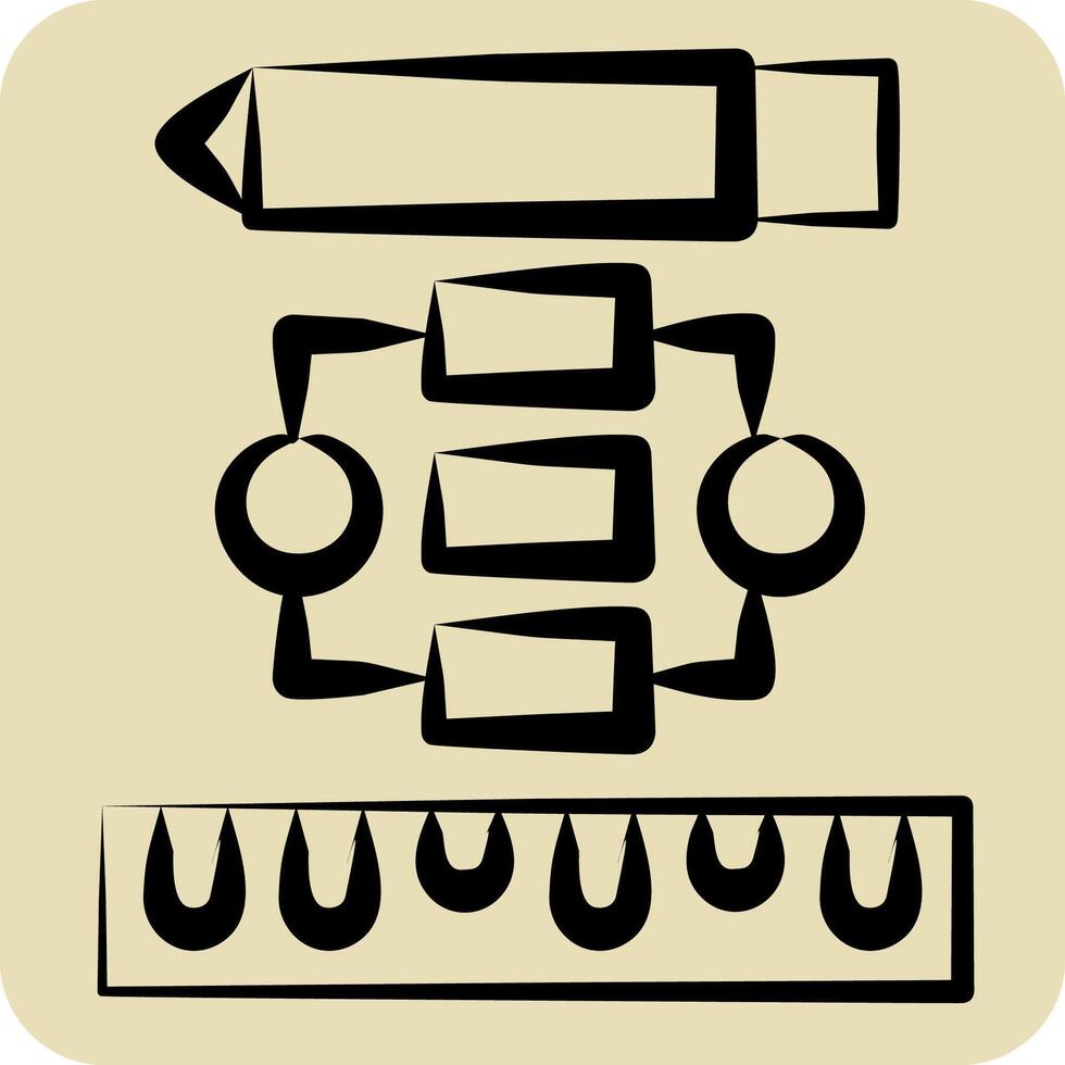 icona progetto diagramma di flusso. relazionato per creativo concetto simbolo. mano disegnato stile. semplice design modificabile. semplice illustrazione vettore