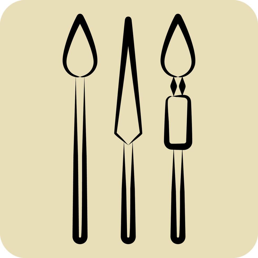 icona lancia. relazionato per Kenia simbolo. mano disegnato stile. semplice design modificabile. semplice illustrazione vettore