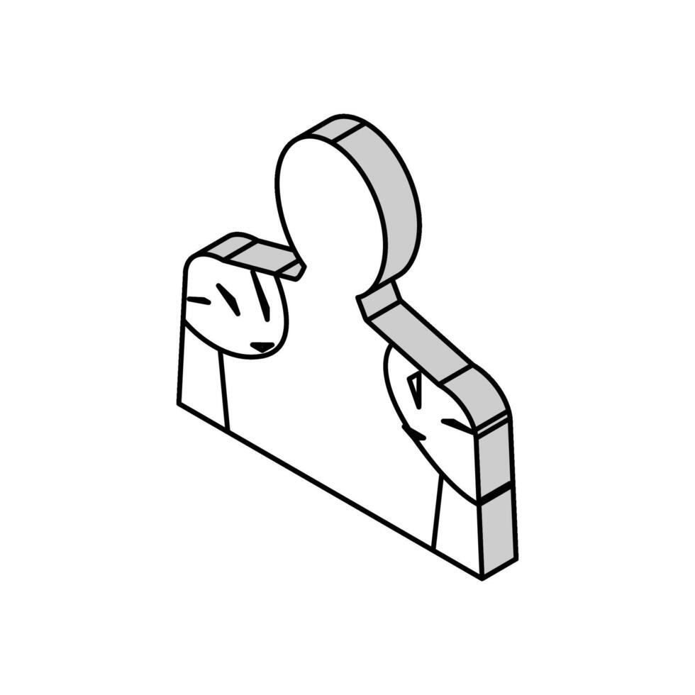 le spalle asciutto pelle isometrico icona vettore illustrazione