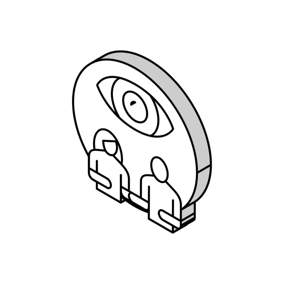 coniugale supervisione isometrico icona vettore illustrazione
