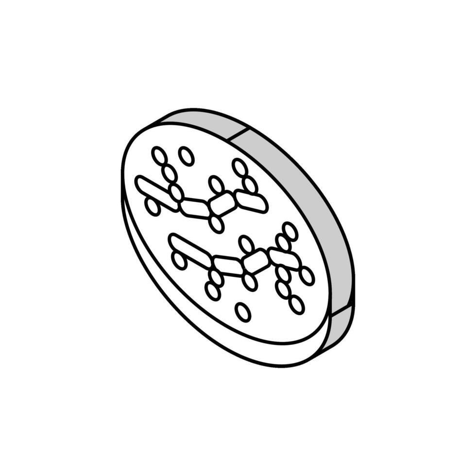 candida batteri isometrico icona vettore illustrazione