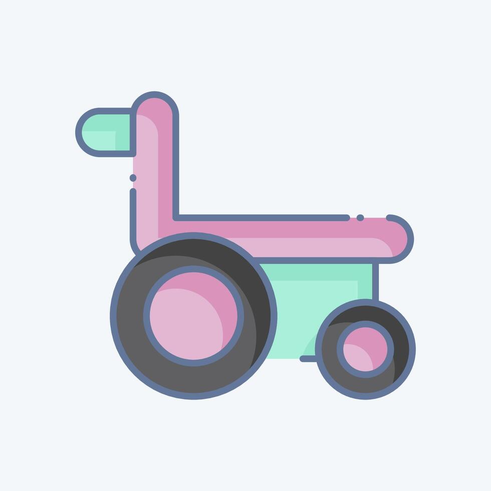 icona sedia a rotelle. relazionato per medico simbolo. scarabocchio stile. semplice design modificabile. semplice illustrazione vettore