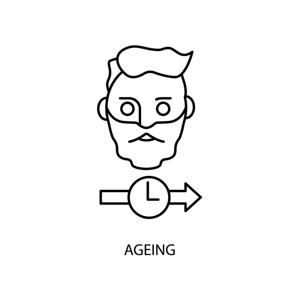 invecchiamento concetto linea icona. semplice elemento illustrazione.invecchiamento concetto schema simbolo de cartello. vettore