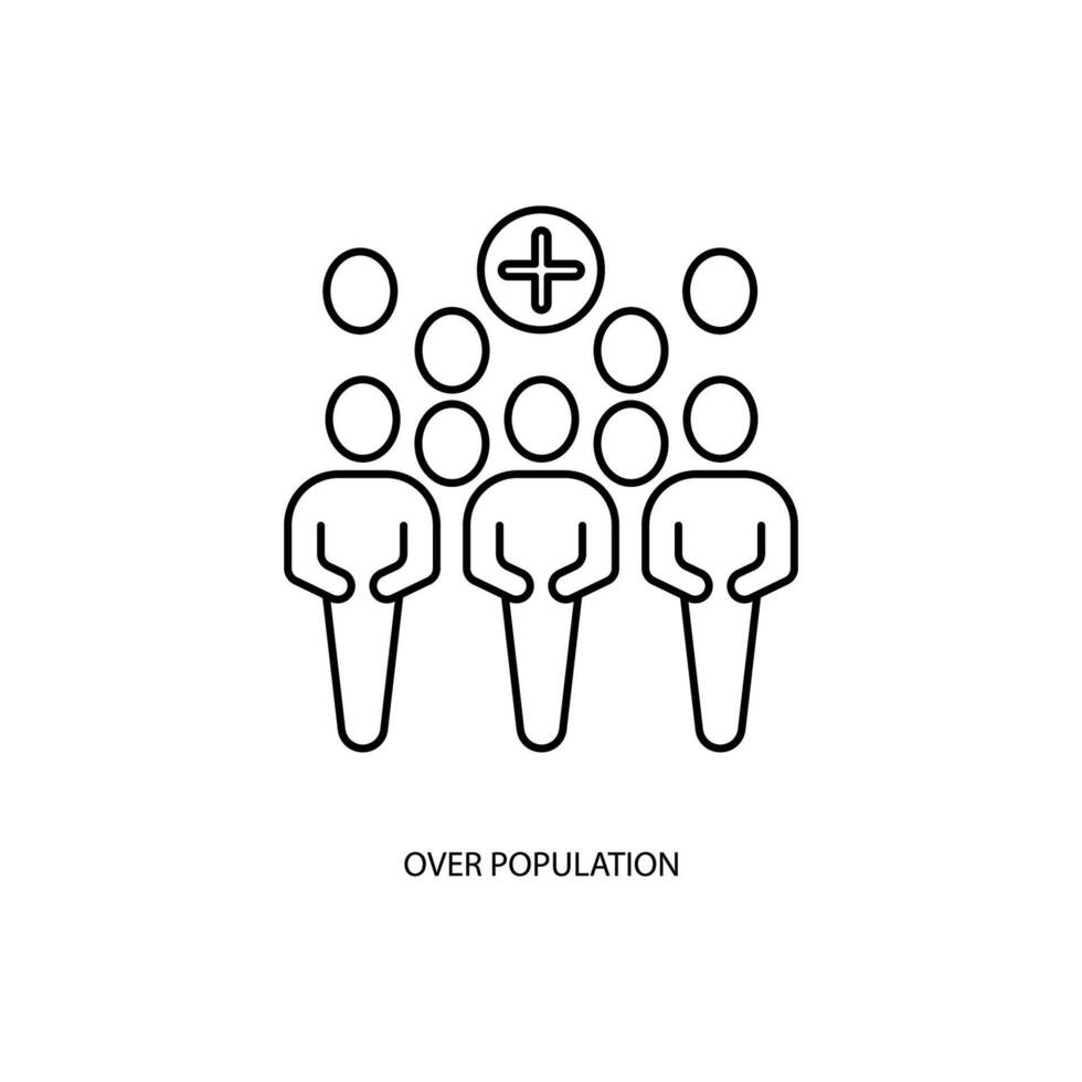 al di sopra di popolazione concetto linea icona. semplice elemento illustrazione. al di sopra di concetto di popolazione schema simbolo design. vettore