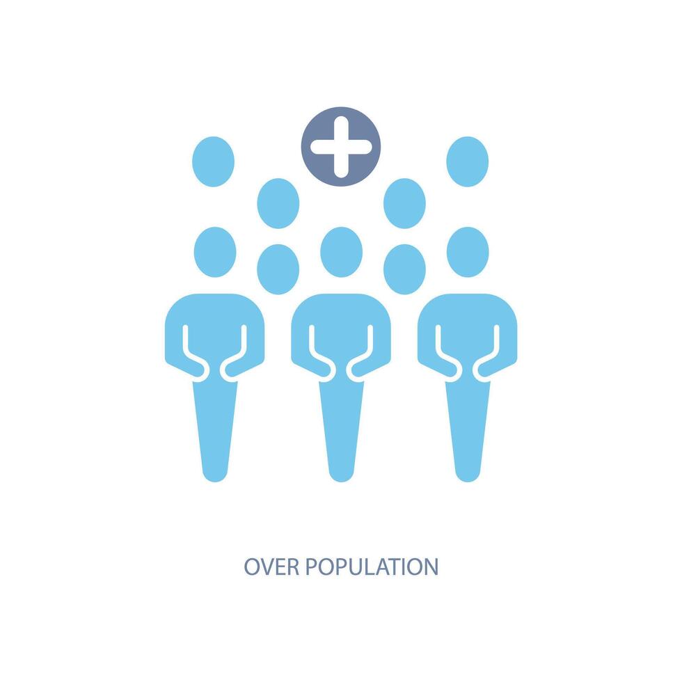 al di sopra di popolazione concetto linea icona. semplice elemento illustrazione. al di sopra di concetto di popolazione schema simbolo design. vettore