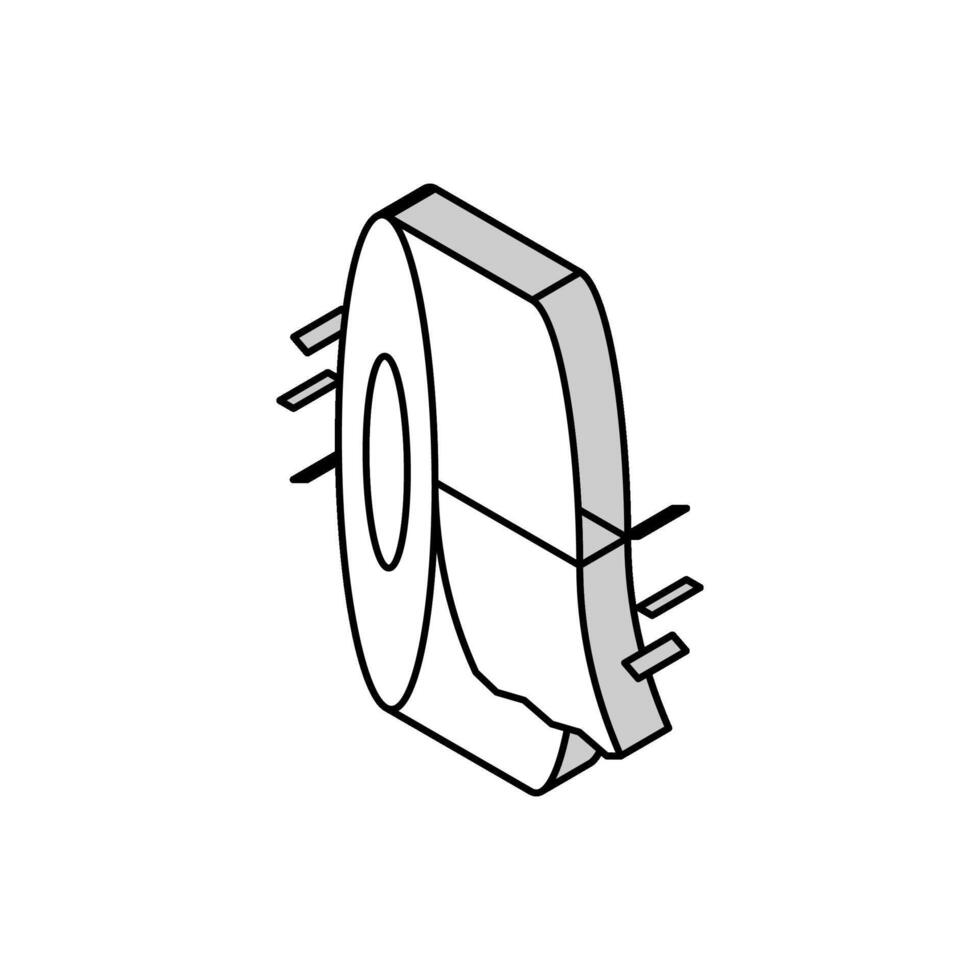 isolamento rotolo isometrico icona vettore illustrazione