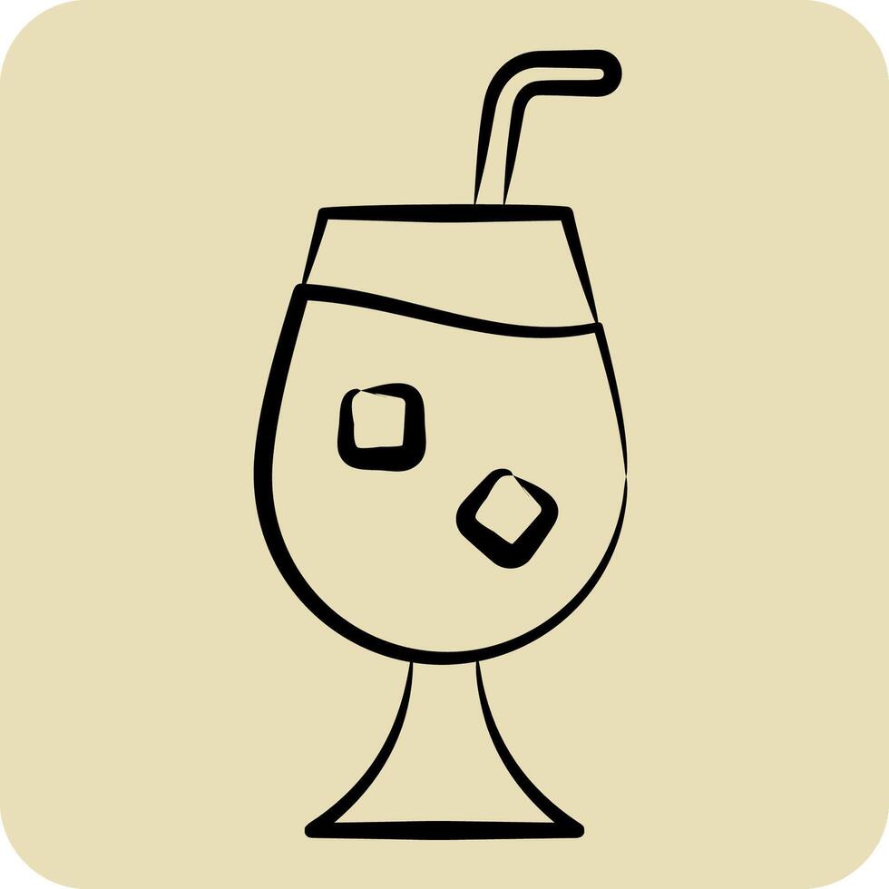 icona qour. relazionato per cocktail, bevande simbolo. mano disegnato stile. semplice design modificabile. semplice illustrazione vettore