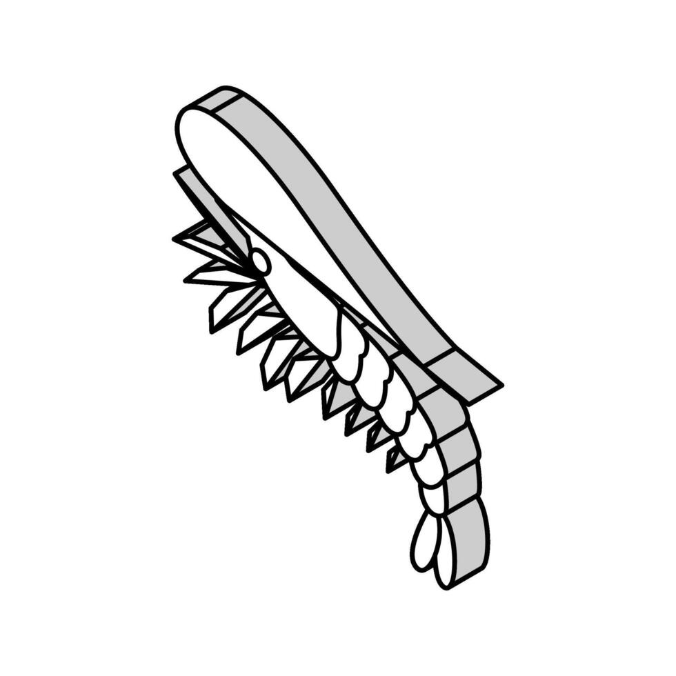 bianca gamba gamberetto isometrico icona vettore illustrazione