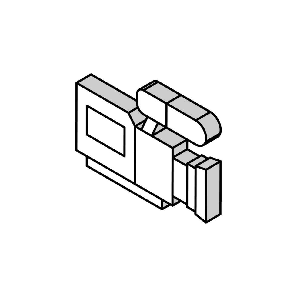 illustrazione vettoriale dell'icona isometrica della videocamera