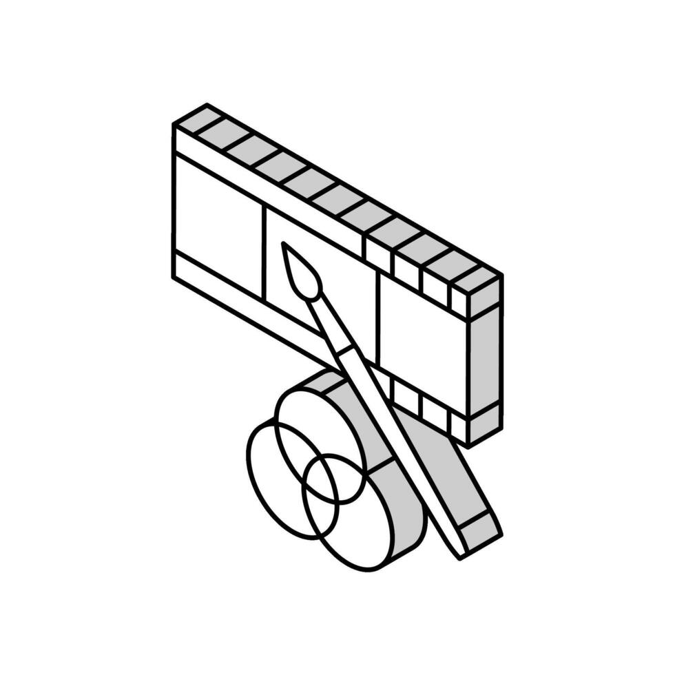 video editore isometrico icona vettore illustrazione