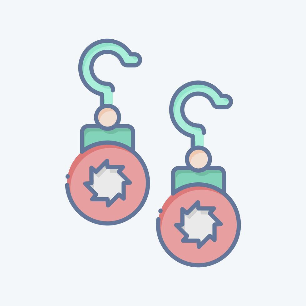 icona orecchini. relazionato per gioielleria simbolo. scarabocchio stile. semplice design modificabile. semplice illustrazione vettore