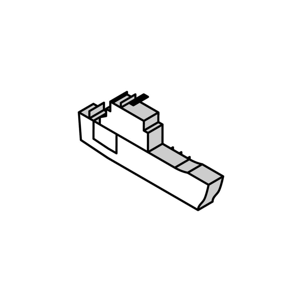 Marina Militare barca isometrico icona vettore illustrazione