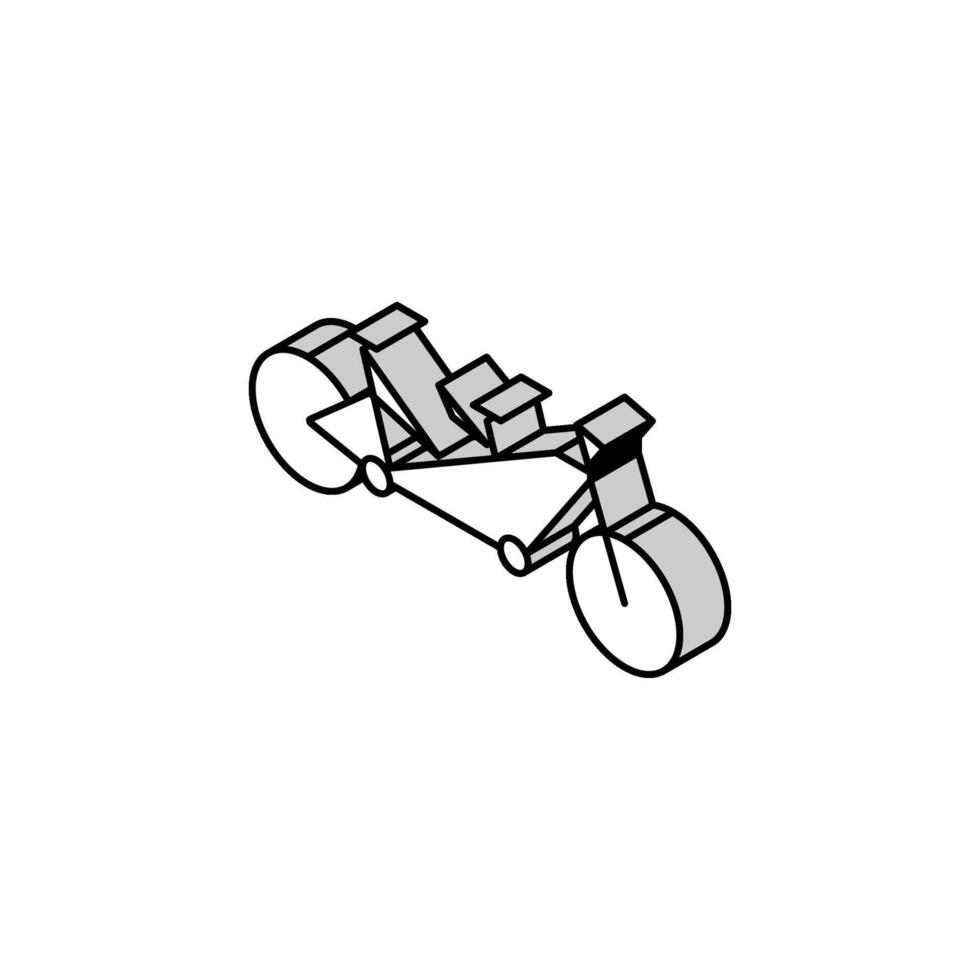 tandem bicicletta bicicletta per coppia isometrico icona vettore illustrazione
