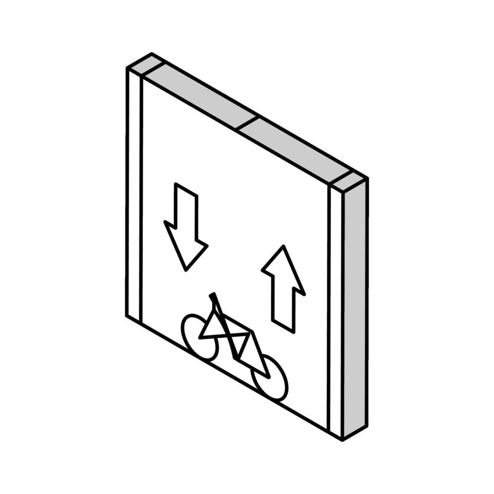 itinerario per equitazione bicicletta isometrico icona vettore illustrazione