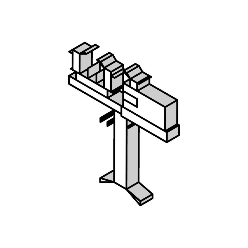 racchetta incordatura macchina isometrico icona vettore illustrazione