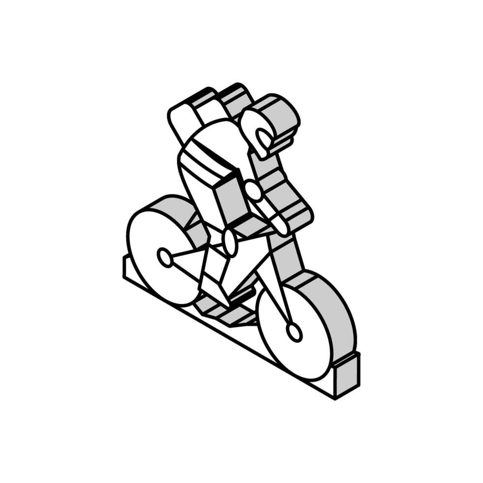 montagna equitazione bicicletta isometrico icona vettore illustrazione