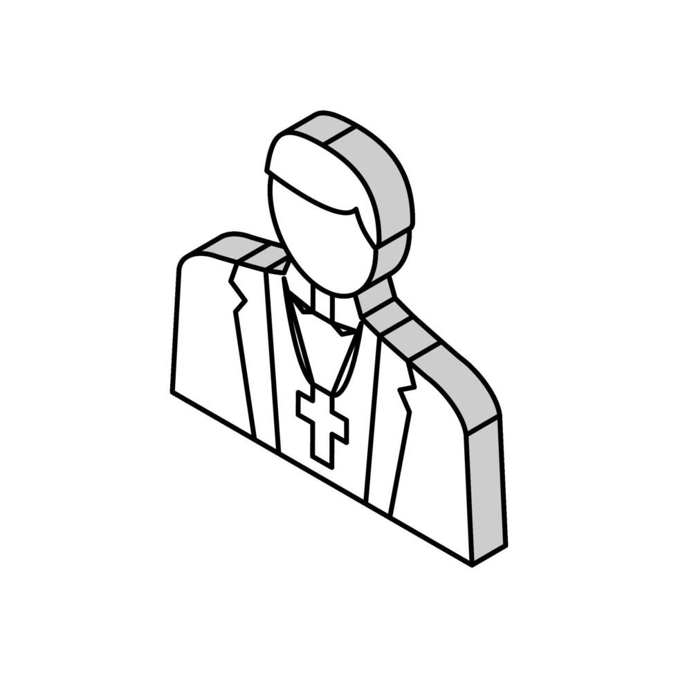 cattolico religione isometrico icona vettore illustrazione