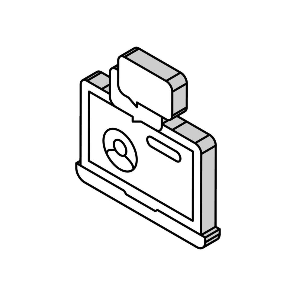 a distanza consultazione isometrico icona vettore illustrazione