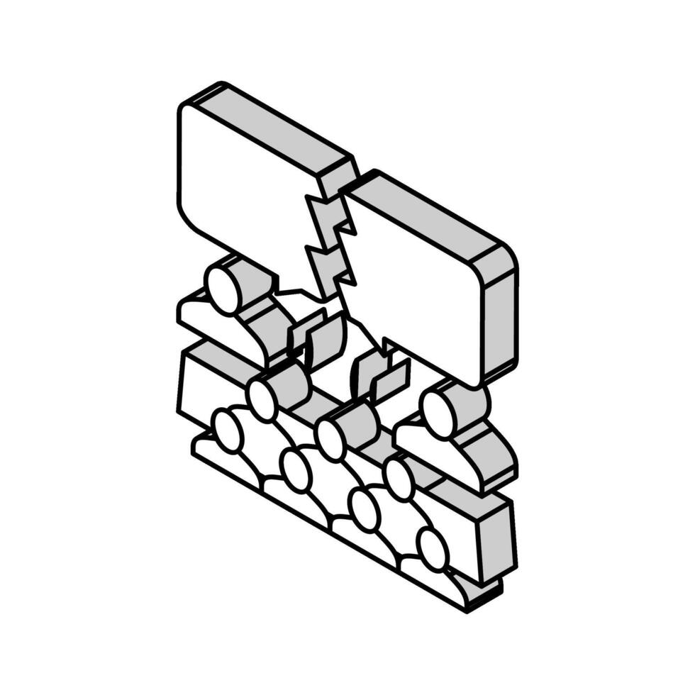 discussione candidati isometrico icona vettore illustrazione