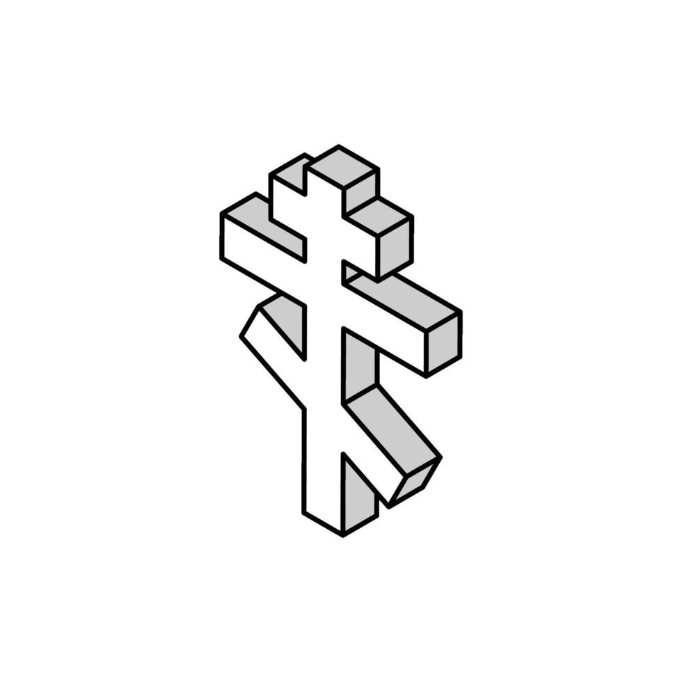 crocifissione cristianesimo isometrico icona vettore illustrazione