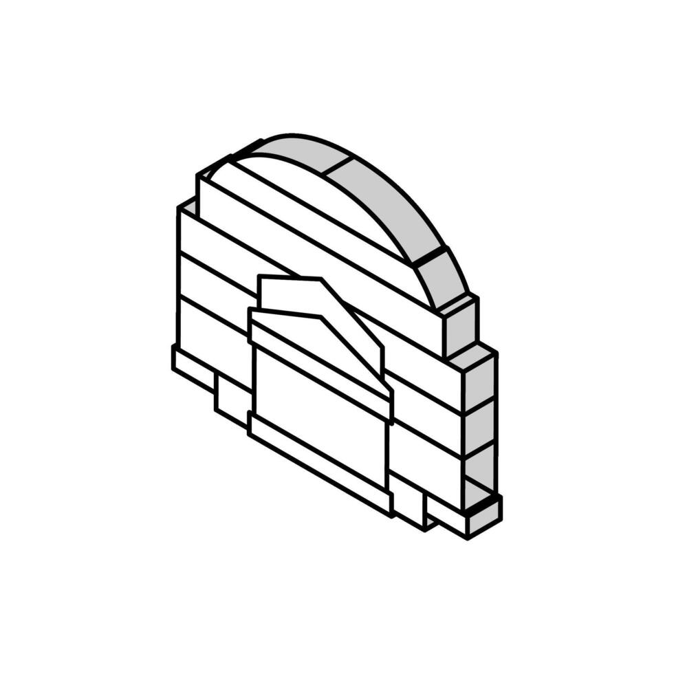 pantheon antico Roma edificio isometrico icona vettore illustrazione