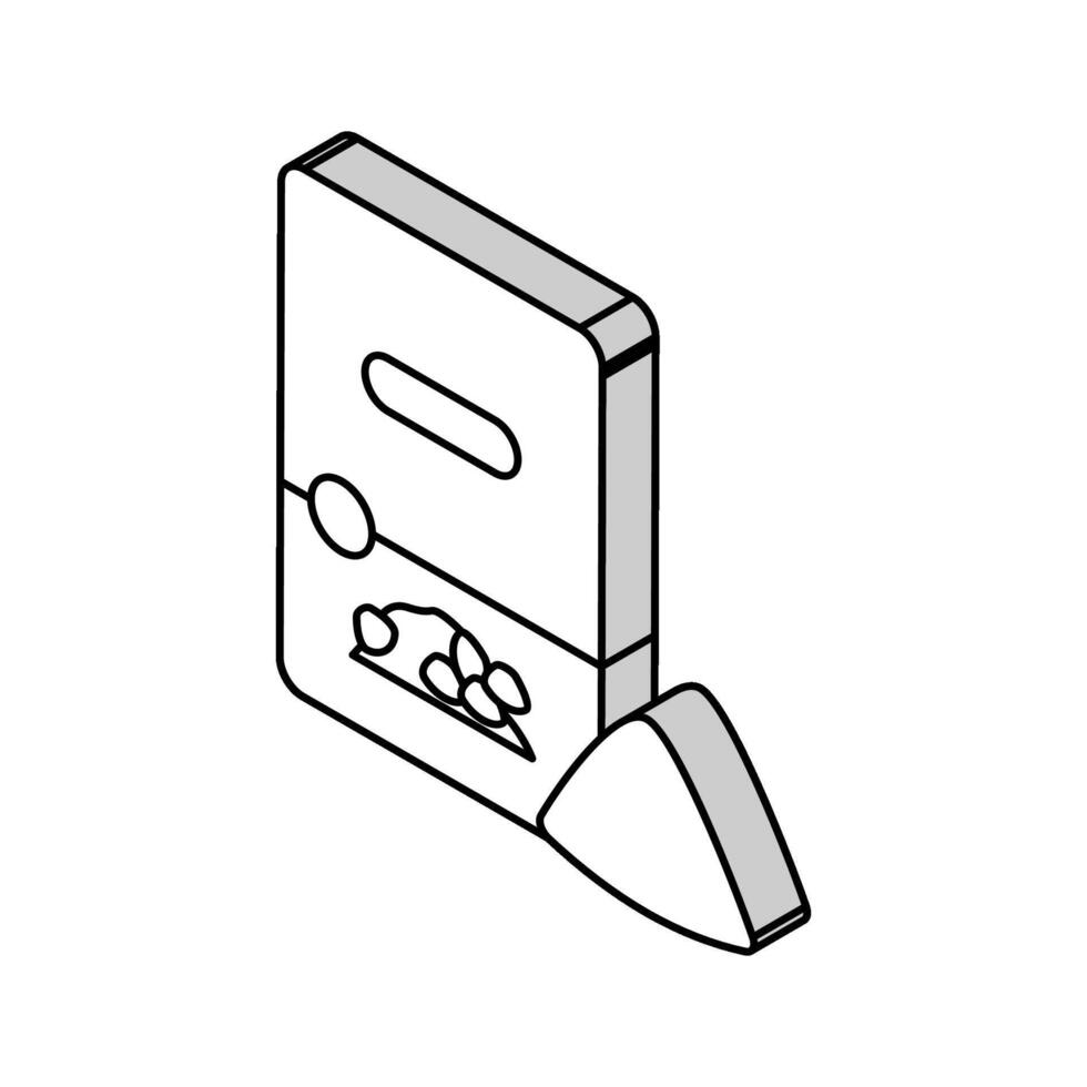 grano saraceno Farina Borsa isometrico icona vettore illustrazione