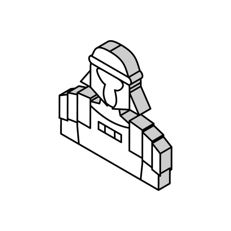legionario antico Roma guerriero isometrico icona vettore illustrazione