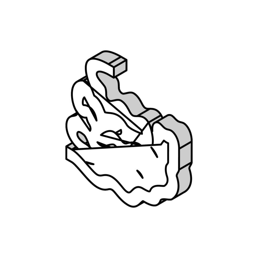 intestino umano organo isometrico icona vettore illustrazione