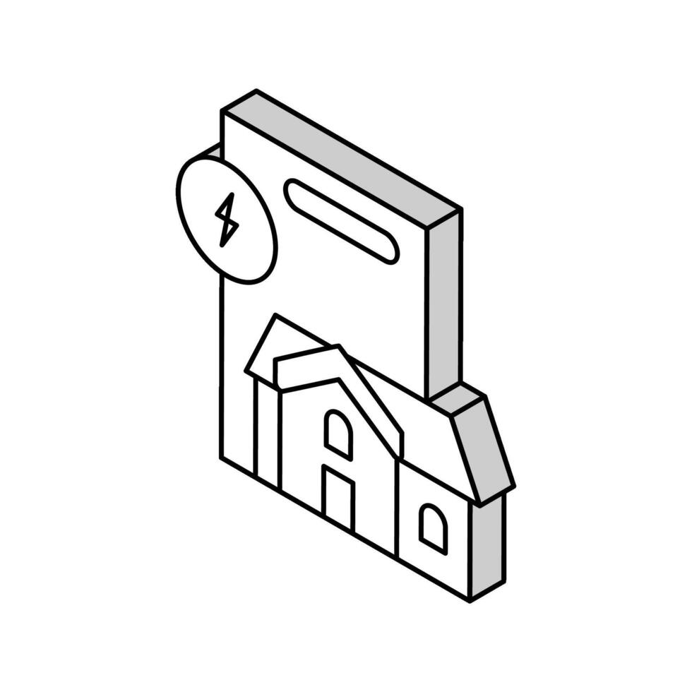 Casa elettricità contrarre isometrico icona vettore illustrazione