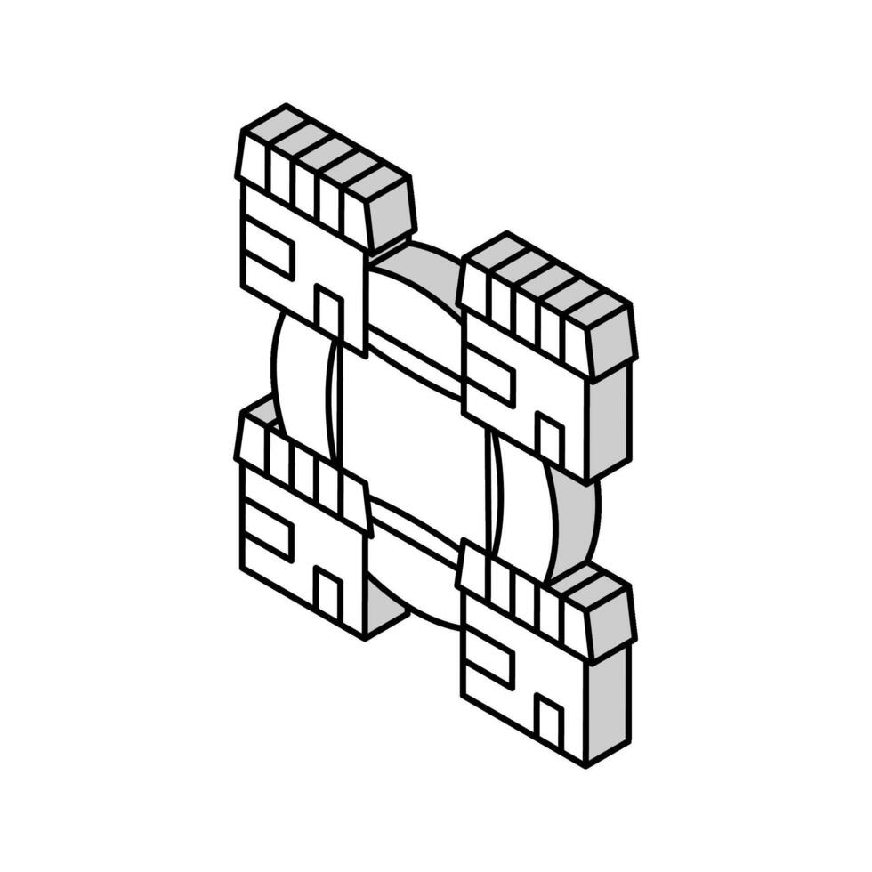 franchising attività commerciale azienda isometrico icona vettore illustrazione