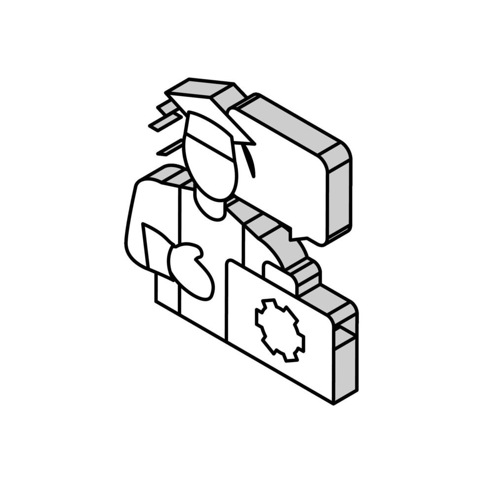diplomato ammissioni isometrico icona vettore illustrazione