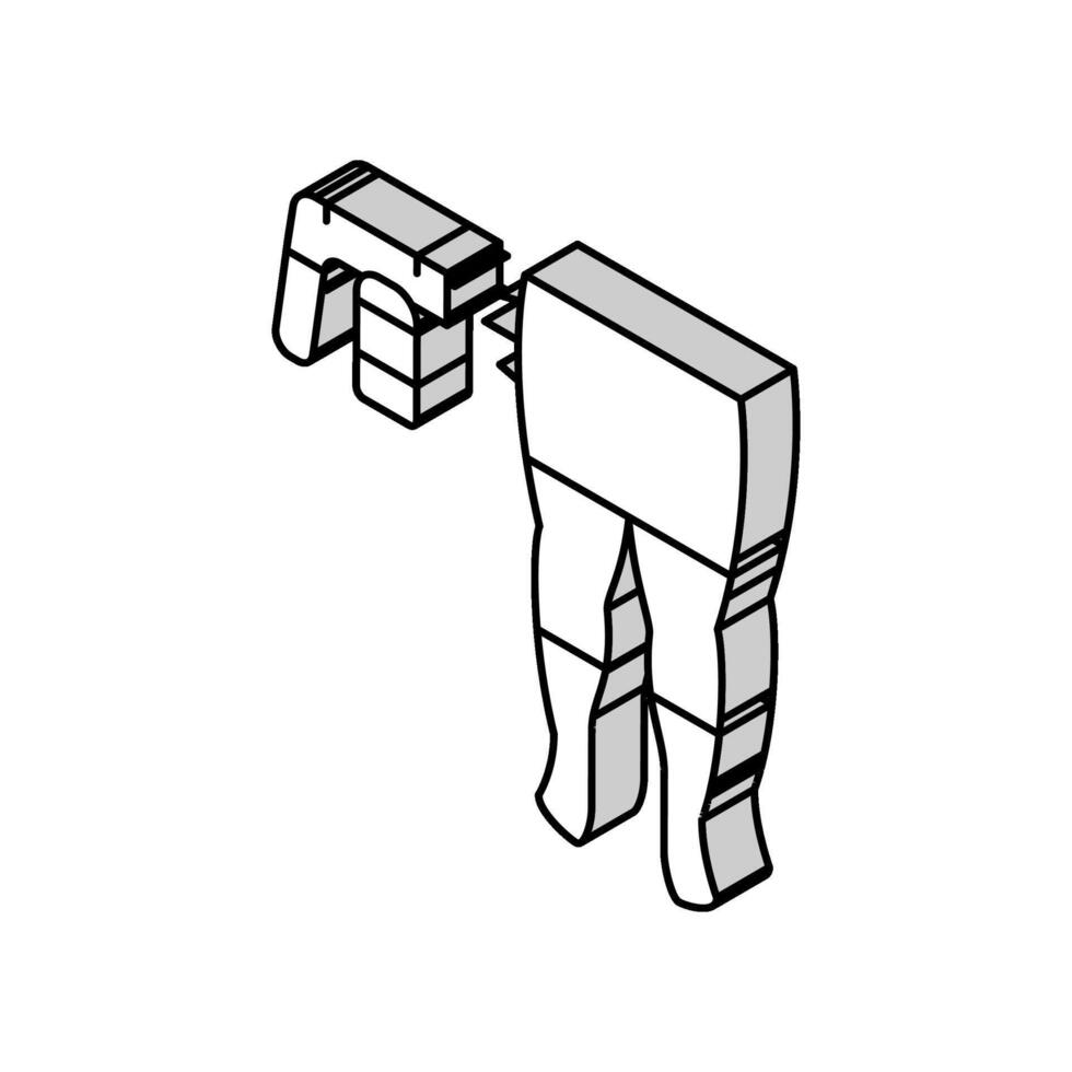 gamba abbronzatura dipingere isometrico icona vettore illustrazione