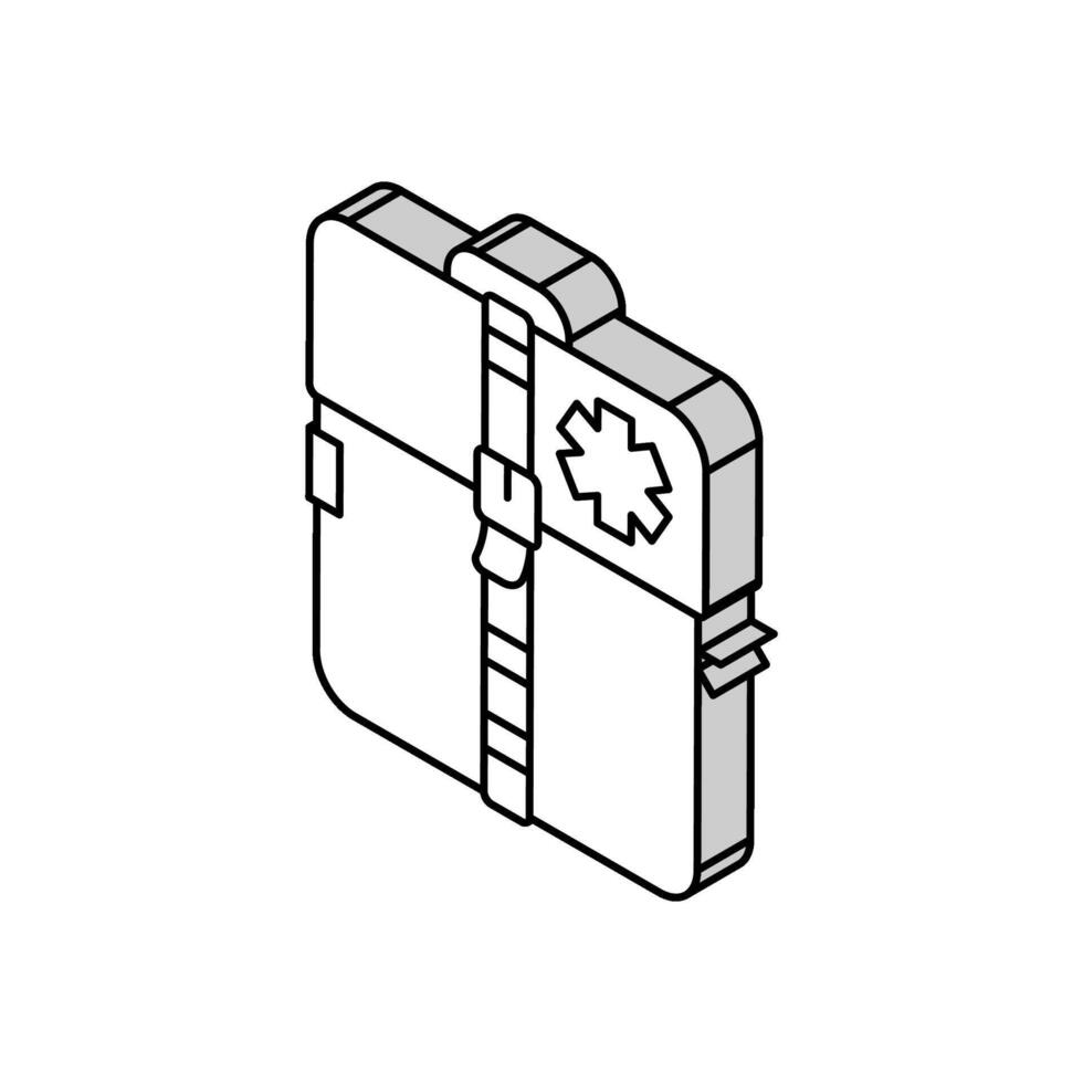 medico kit isometrico icona vettore illustrazione