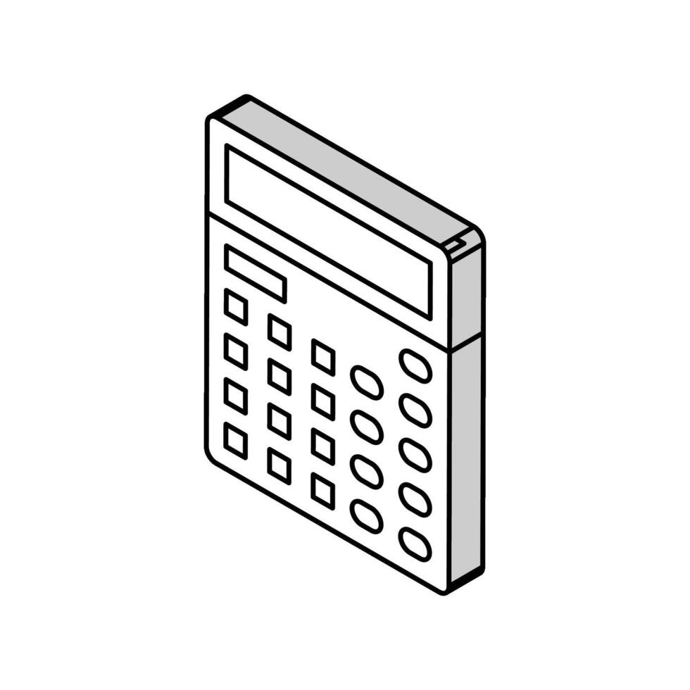 calcolatrice digitale dispositivo per conteggio isometrico icona vettore illustrazione