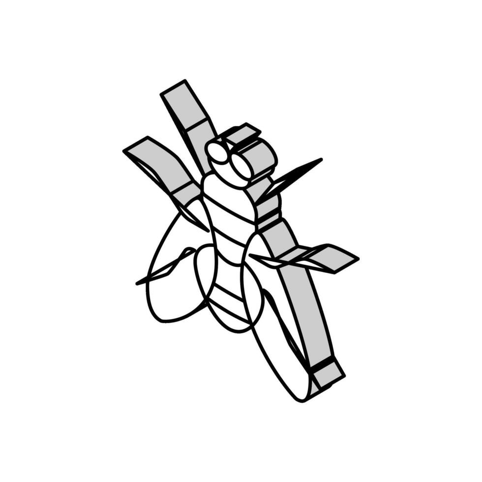 volare insetto isometrico icona vettore illustrazione