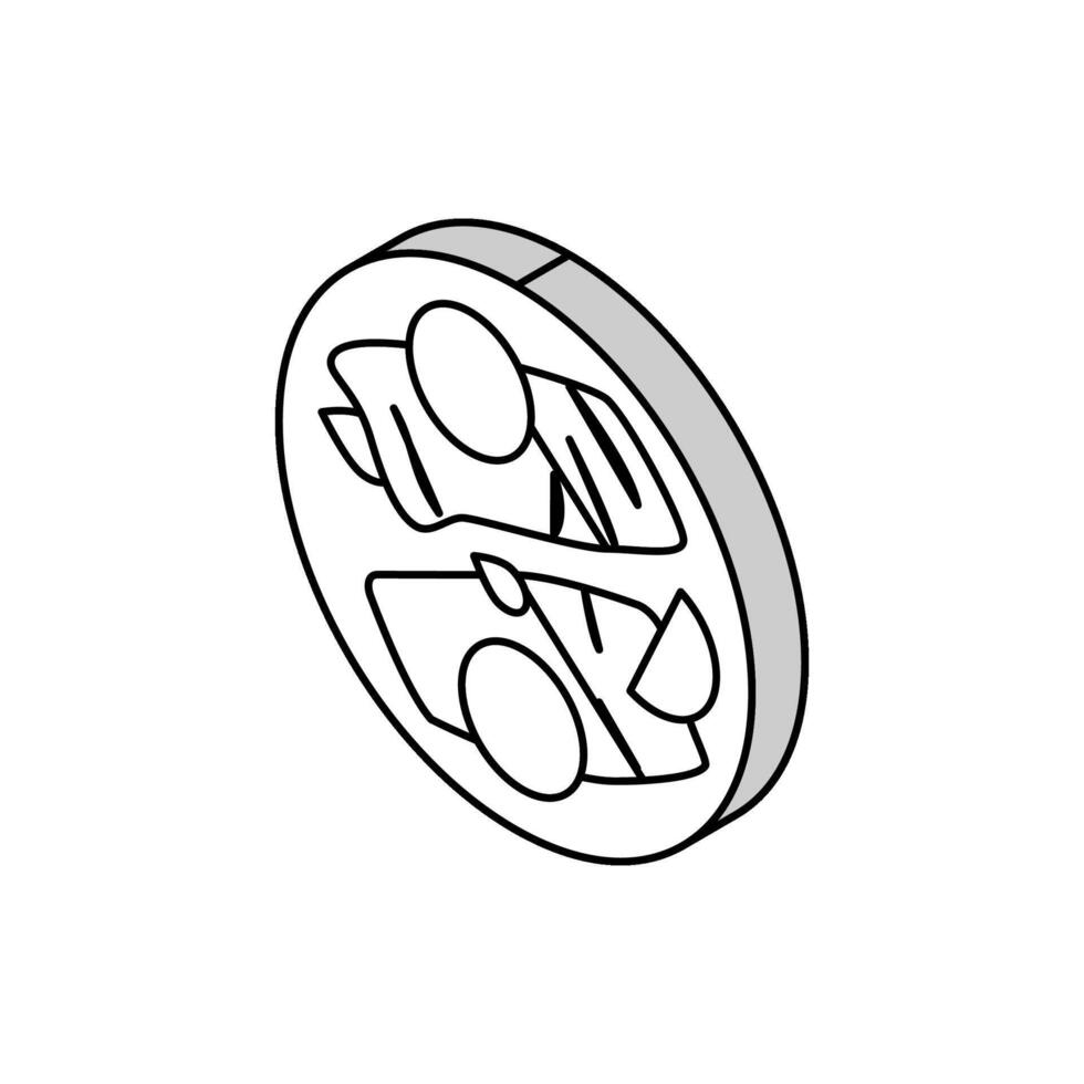 cucinato Limone salmone isometrico icona vettore illustrazione